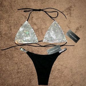 Womens Hot & Delicious Rhinestone Bathing Suit